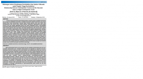 Correlation between High Carbohydrate Foods with Glycemic Index